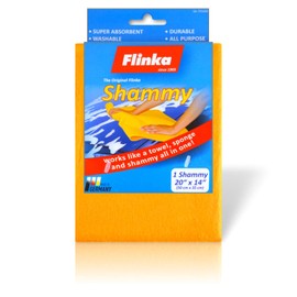 Flinka Shammy, 20" x 14" German Made Commercial Grade Shammy (Chamois) Cloth Drying Towel for Household Cleaning & Automotive Detailing Super Absorbent Rag Holds Over 10x It's Weight in Liquid
