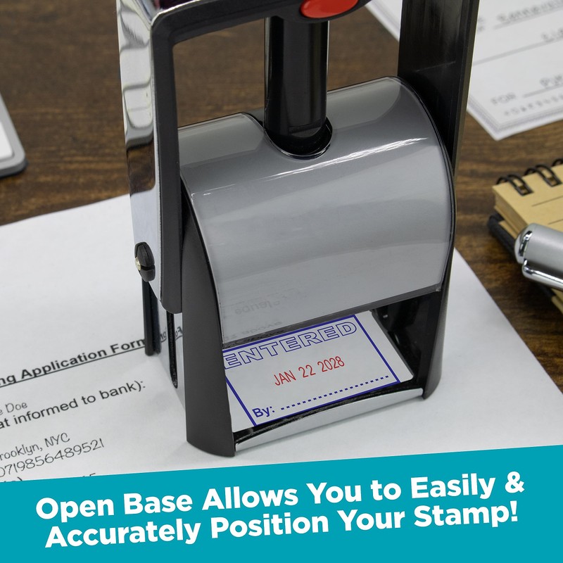 MaxMark Heavy Duty Self Inking Date Stamp with Phrase Approved