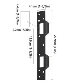 Metal Latch Plate Door Lock, Double Holes Door Latch Security Plates Reinforcement Door Striker Plates for Interior Door, Security Door Lock for Bathroom and Toilet Doors (1Pack - Silver)