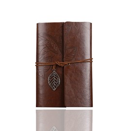 Powertool Notebook Loose Leaf Leather Cover Lined Wirebound Journal Writing Planner Organizer Retro Vintage Notebook (1 Piece, Light Brown)