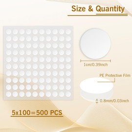 Sticky Putty,Clear Sticky Tack,Poster Tape,Double Sided Removable Stickys Tack,Removable Round Putty,Double-Sided Round No Traces Adhesive Sticke for Festival Decoration Renter Friendly (10mm, 500Pcs)