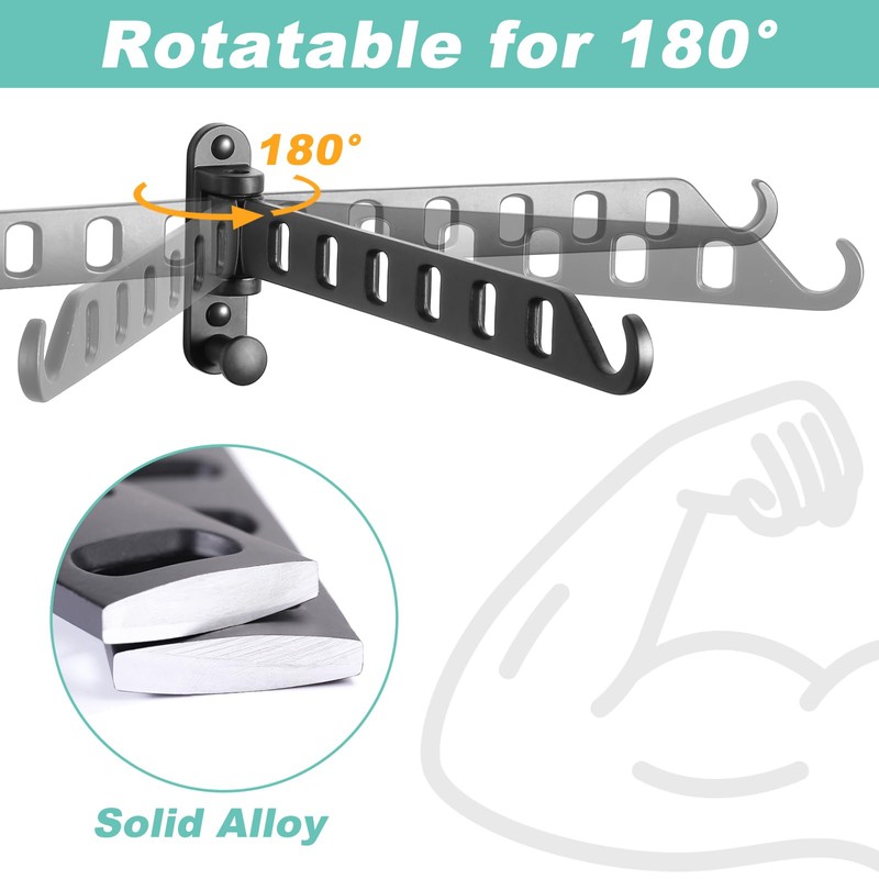 SKIKEN Swing Arm Clothes Hanger Rack Wall Mount, Laundry Room