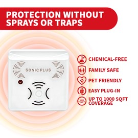 Riddex Sonic Plus Ultrasonic Pest Repeller, Plugs in with extra Outlets Indoor Use - Insect Repellent - Bug Repellents for Home Defense - Protect Against Rodents & Insects, Chemical Free(6 Pack White)