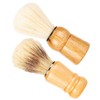 FOMIYES 2pcs Shave Brush Set Men's Shaving Tool Wood Handle