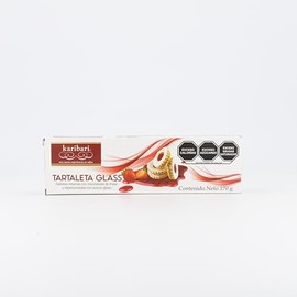 Karibari Tartaleta Glass, Paquete de 8 Galletas, Galleta Rellena con Mermelada de Fresa y Espolvoreada con Azúcar Glass, 170g, Perfectas para Acompaña
