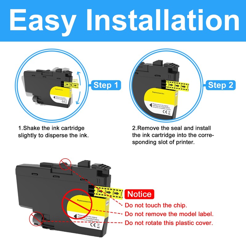 LCL LC 404 LC-404 Yellow High Yield Ink Cartridge Replacement