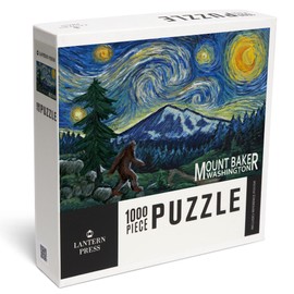 Mount Baker, Washington, Bigfoot, Starry Night (1000 Piece Puzzle, Challenging Jigsaw Puzzle for Adults, Made in USA)