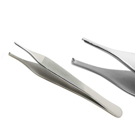 MEDSPO Professional Tweezers | Orthodontic Surgical Medical | Dental Bracket Placing | Cotton Dressing Tissue Forceps | Direct Bonding Serrated Suture Plier CE (Adson Kocher Tweezers)