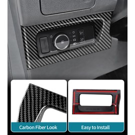 ushilife Side Console Switch Panel Cover Trim Compatible with Ford Ranger XL XLT Lariat Raptor 2024 2025, Dashboard Side Lighting Contral Button Frame Trim Interior Accessories (Carbon Fiber Look)