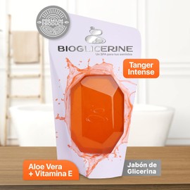 Set de jabones BIOGLICERINE TANGER INTENSE 2 Pack Jabn de Glicerina con Vitamina E Hidratante y Humectante Ideal para todo tipo de piel Aroma Mandarina 235 gr C/U