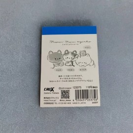 Crux Mini Memo - Crux Meow Meow Nyanko, Kawaii Tiny Notepad 3.5” Cute Kitty Cat
