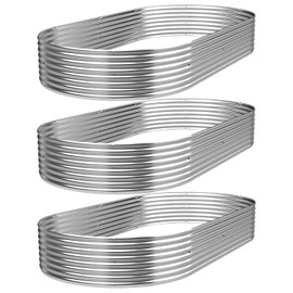 CATMANOR 3 Pack 6x2FT Galvanized Raised Garden Bed Outdoor,Metal Garden Bed for Vegetables,Steel Raised Beds for Gardening,Above Ground Garden Box for Flower-QIA