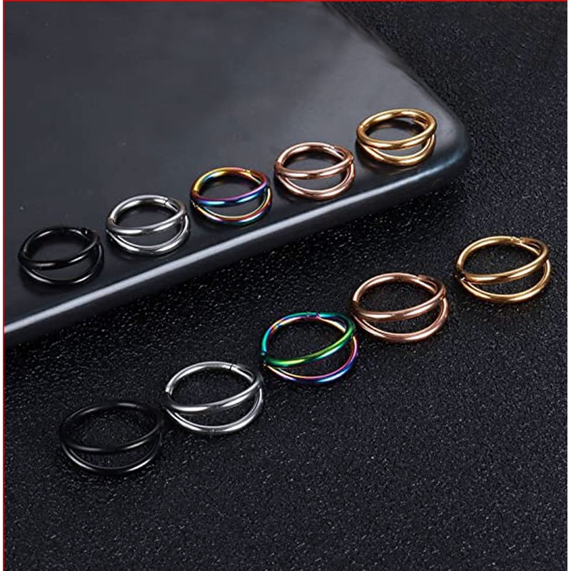 Nose Ring Hoop Nose Ring Double Nose Ring for Single