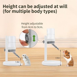 Marchul Hamster Water Bottle for Glass Tank, No Drip Guinea Pig Water Bottle with Stand/Holder Adjustable, Leak-Proof Small Animal Water Bottles for Hamsters 4oz