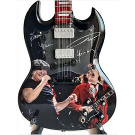 AC DC Angus and Brian Miniature Guitar