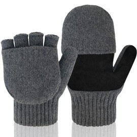 Migliore Wear Winter Gloves Men Women Fleece Finger Gloves Non-Slip Grip & Touchscreen Thermal Gloves Warm Wool Gloves Fingerless for Cycling Fishing