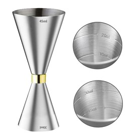 Sakurahana Direct Shipping 1.2 fl oz (30 ml) / 1.6 fl oz (45 ml) Jigger Cup, Graduated Cocktail Measuring Cup, Small Head 10, 20, 1.2 fl oz (30 ml), 1.2 fl oz (30 ml), 1.2 fl oz (30/45 ml) Scales