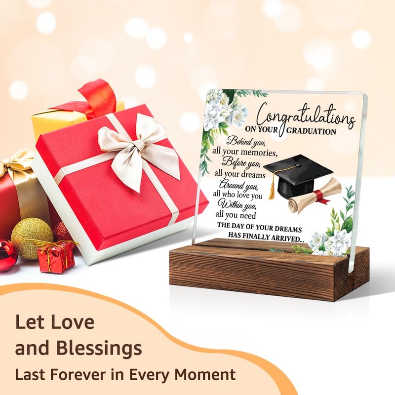 Congratulations On Your Graduation Acrylic Office Desk Decor Sign
