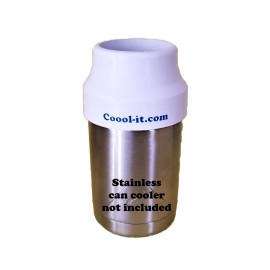 Coool-it, Slim Can Adapter fits Yeti, Ozark Trail, RTIC stainless coozies - White