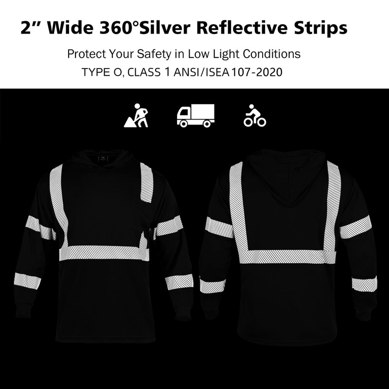 VENDACE Safety Reflective High Visibility Long Sleeve Shirts ANSI Class