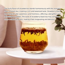 HANFANGLING Strawberry Black Tea, 100% Natural Loose Leaf, Promote Metabolism, Maintain Healthy Skin, Blend Of Strawberry Fruit Flavor And Black Tea Aroma