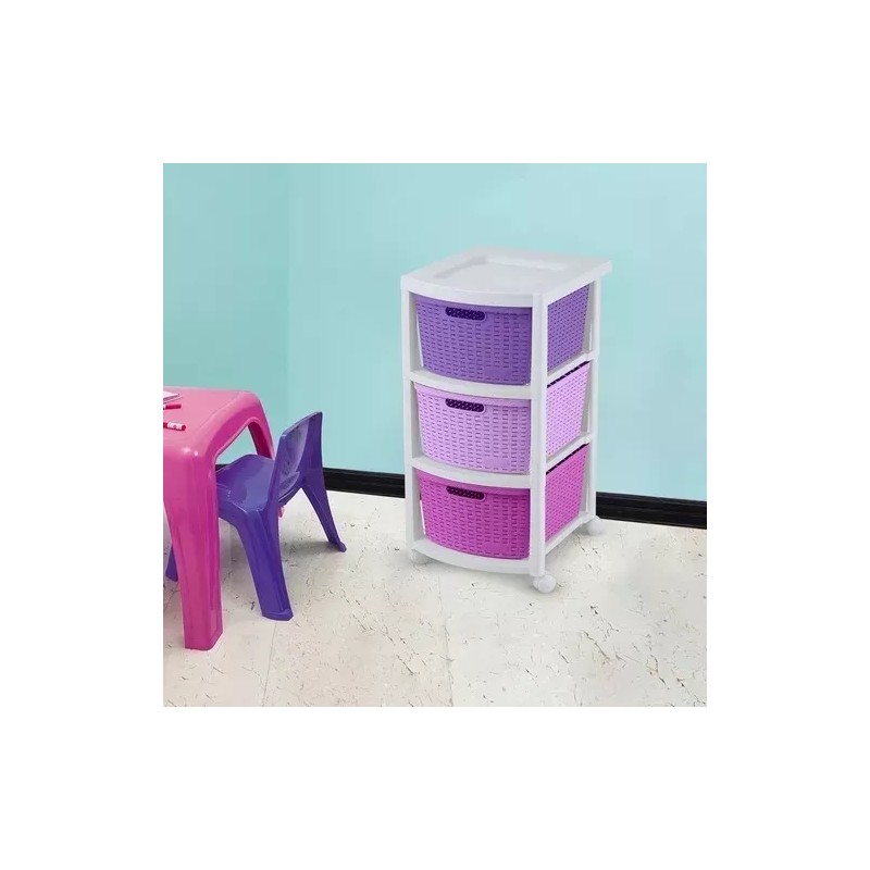 Rimax Cajonero Infantil De 3 Gavetas Multicolor Para Niña