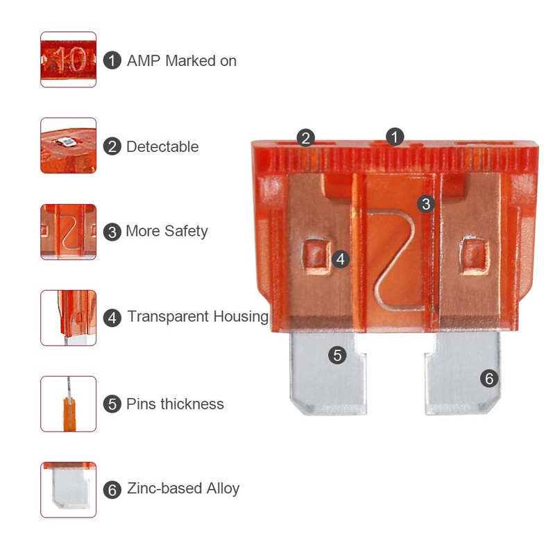 AHL 100pcs Auto Motorcycle Car Boat Truck Blade Fuse Box