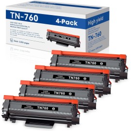 MOLIMER TN760 Toner Cartridge Replacement for Brother 4Black MFC-L2710DW DCP-L2550DW