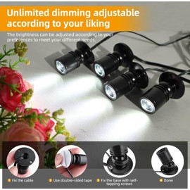 YaeCCC Dimmable LED Mini Spotlight Jewelry Showcase Display Lights Black Shell Surface Mount (Pack-12,Daylight 6400k)