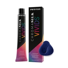 PRAVANA ChromaSilk VIVIDS Everlasting Blue - Dark Sky, Tinte de Fantasía Semipermanente de Alta Intensidad, Color Vibrante Sin Amoníaco para Brillo Profesional, 90ml / 3oz