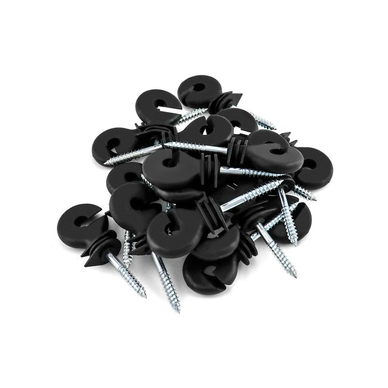 QWORK® 20Pcs Electric Fencing Ring Insulators, Wire Mesh Ring Insulator,