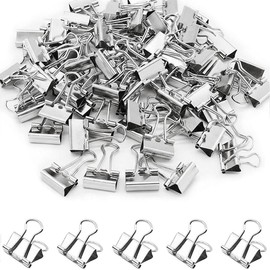 Double Clips Silver Small 19 mm 50-Piece Set Paper Paper Clip Metal for Document Organization Paperwork Office Home Business Stationery Economy Silver