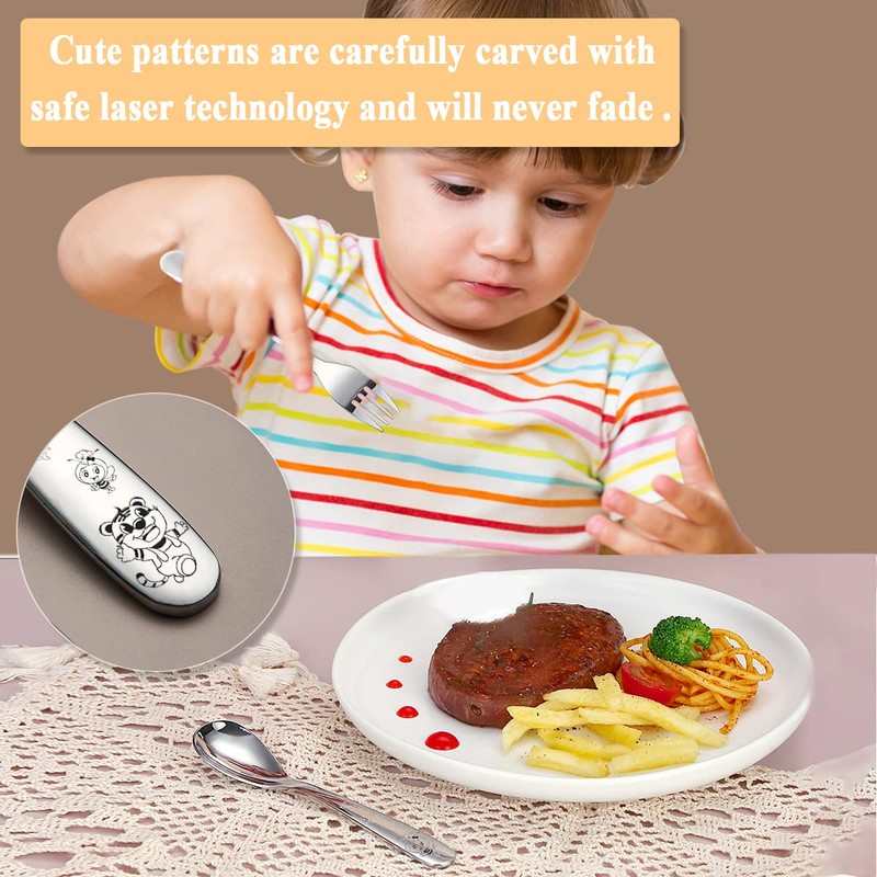 Berglander Children's Cutlery 4-Piece Stainless Steel Children's Tableware Set, Child