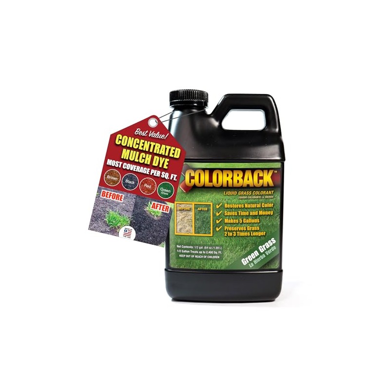 COLORBACK Mulch Liquid Color Concentrate, 2,400 Square Feet Coverage, 1/2-Gallon,