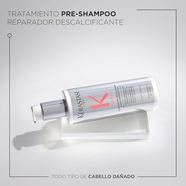 KÉRASTASE Concentré Décalcifiant Ultra-réparateur | Pre shampoo para Cabello Dañado | Elimina la Sobredosis de Calcio que y Repara el Daño | Con Ácido Cítrico y Glicina | 250ml