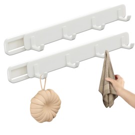 Coollooda Gap Sliding Hook, Wall Hanging Sliding Hook, Retractable Wall Gap Hook, Easy Installation, No Trace, Won't Damage Walls, Space Saver, Helps Organize Towels and More Suitable for Bedroom,