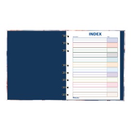 Blueline® NotePro™ Pink Fashion Hard Cover Notebook, Index System, Gold Twin-Wire Binding, 150 Pages, 9.25" x 7.25", Pink Spring (A7150.PNK6)