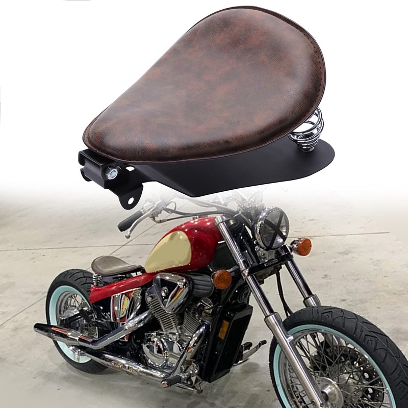 Brown Motorcycle Solo Seat Spring With Base For Harley Heritage