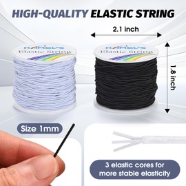 KAMEVS Elastic String for Bracelets, 1mm Elastic Beads Cord for Stretchy Bracelet String Making, Total Length 330 Feet, Elastic String for Beading, Necklaces, Jewelry Making, and Craft Supplies