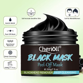 Black Mask, Peel-Off Mask, Blackhead Mask, Anti Acne Oil Control Cleaning, Anti Blackheads, Bamboo Charcoal, Deep Cleansing, Pore Cleaning, Oil Control for Men, 200 g