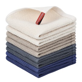 Nialnant 100% Cotton Waffle Weave Kitchen Towels,Dish Cloths for Washing Dishes,Kitchen Dish Towels 12x12 Inches,8 Pack Multi Color