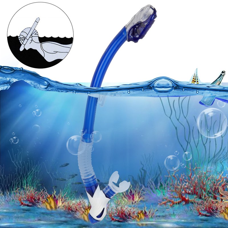 Whale Diving Breathing Tube Hose Professional Dry Underwater Snorkeling EquipmentBlue