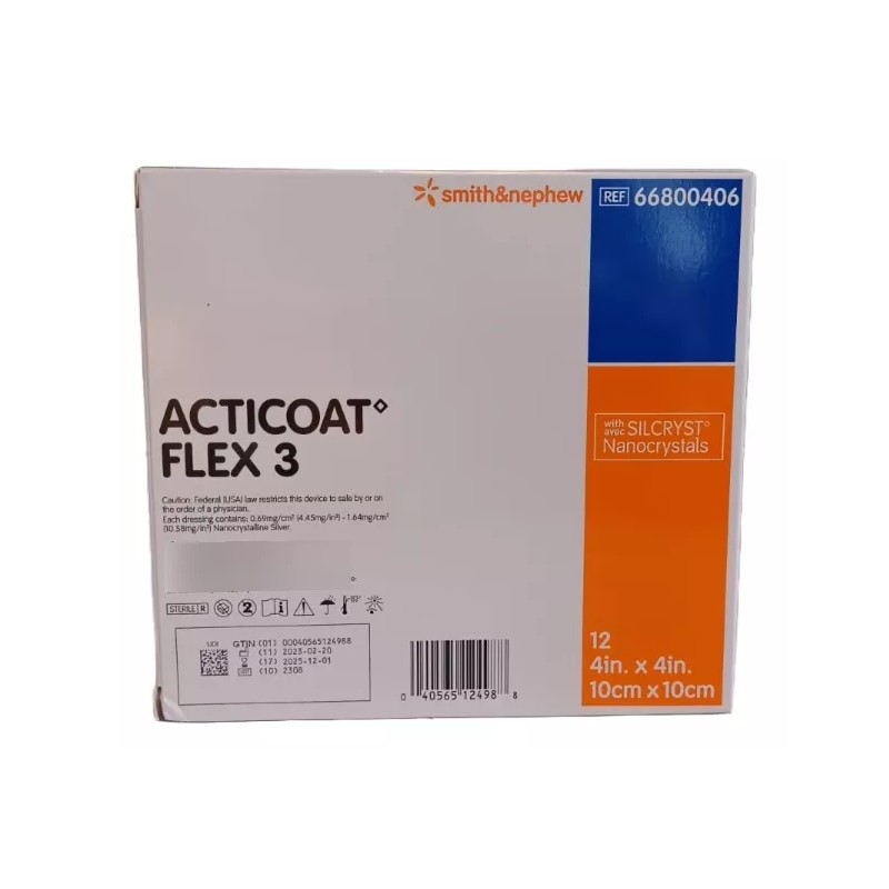 Smith+Nephew Acticoat Flex 3 Apósito Antimicrobiano-plata 10x10cm 1 Pza