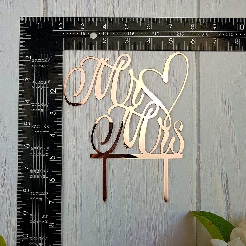 Mr and Mrs - Decoración para tarta de boda y