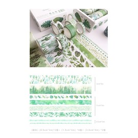 8 Rolls Washi Tape Set, Decorative Tape, DIY Paper Tape, Collection for Crafters, Embellishes Journals, Cards and Scrapbooking (B)