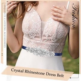 SUOSDEY Bridal Rhinestone Wedding Belt,Crystal Wedding Sash Belt for Wedding or Party Prom Women