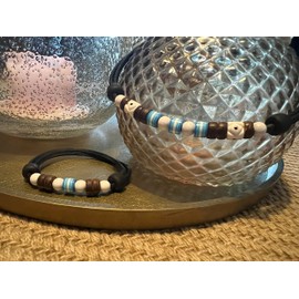 HANA LIMA Jewellery Set Surfer Necklace Leather Chain Surfer Bracelet Leather Bracelet, Leather, without stone