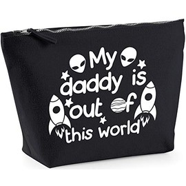 Hippowarehouse My Daddy Is Out Of This World printed make up cosmetic wash bag 18x19x9cm