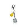 Miniblings Tennis Racket and Ball Charm Pendant Enamelled Set of