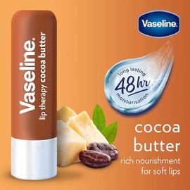 Vaseline Lip Therapy Manteca de cacao, doble barra, hidratación de 48 horas, 2 unidades